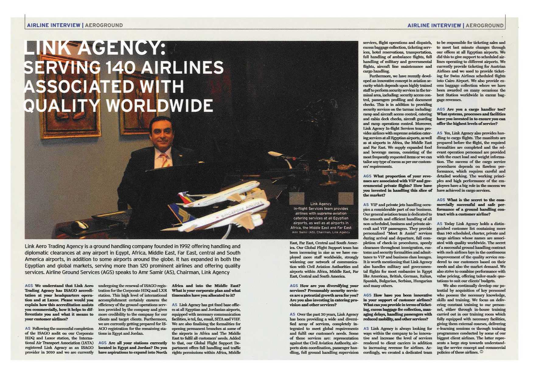 Serving 140 Airlines Associated with Quality Worldwide — Airline Ground Services — Aeroground interview